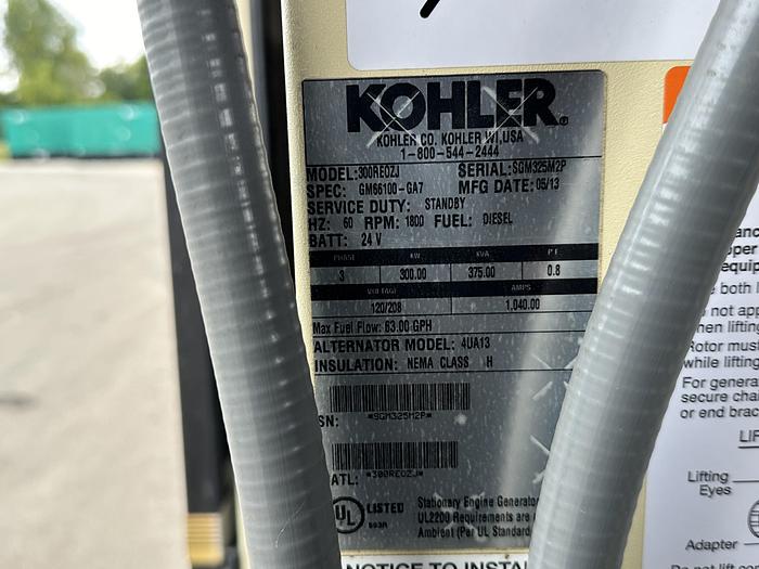 Used Used Kohler 300REOZJ John Deere 6090HFG86 Diesel Generator, 290 Hrs, EPA Tier 3, 300 KW