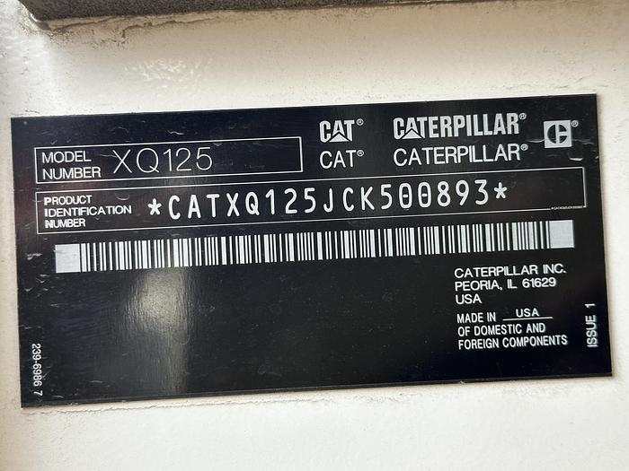 Used Used Caterpillar XQ125 Rental Grade Diesel Generator 5950 Hrs EPA Tier 4F, 110 KW