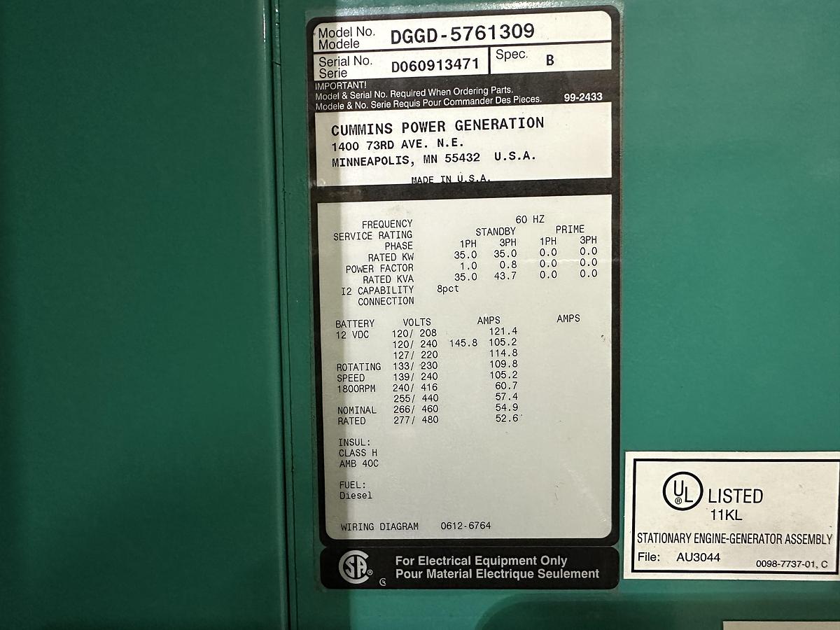 Used 2006 Cummins DGGB,