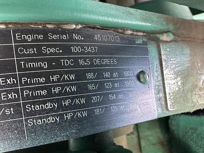 Used Used Cummins DGEA 6CT8.3-G2 Diesel Generator, 670 Hrs, 125 KW