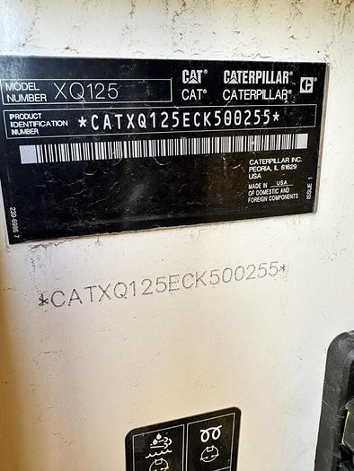 Used Used Caterpillar XQ125 Rental Grade Diesel Generator 5487 Hrs EPA Tier 4F, 110 KW
