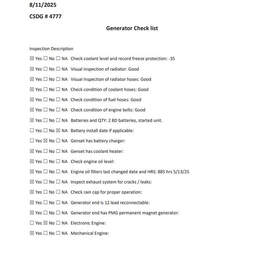 Used Cummins DFEK QSX15-G9 Diesel Generator, 887 Hrs500 kW