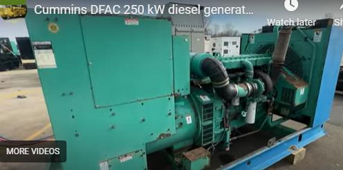Used Used Cummins DFAC LTA10-G1 Diesel Generator, 517 Hrs 250 kW