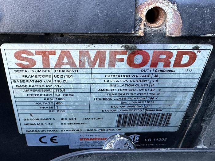 Used Used SWP Rental Grade Diesel Generator, 8105 Hrs, EPA Tier 4F, 115 KW