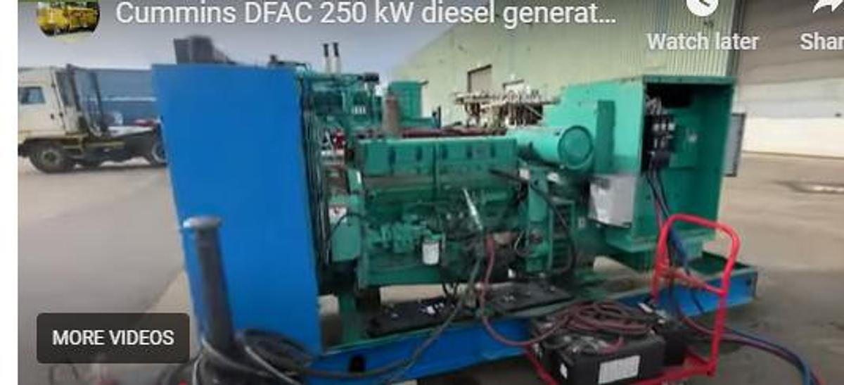 Used Used Cummins DFAC LTA10-G1 Diesel Generator, 517 Hrs 250 kW