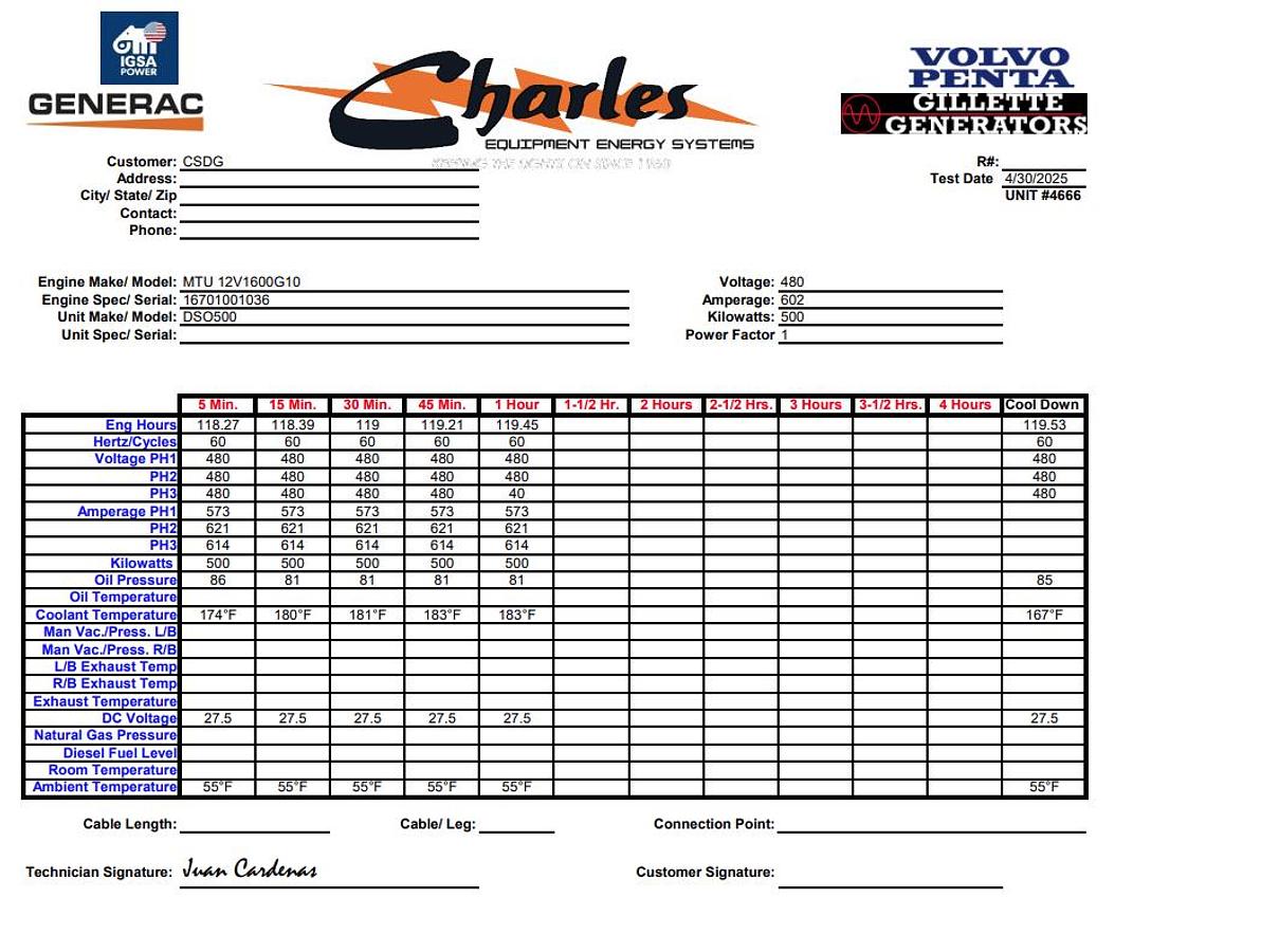 Used Used MTU DS550 12V1600G10S Diesel Generator 119 Hrs EPA Tier 2 550 kW
