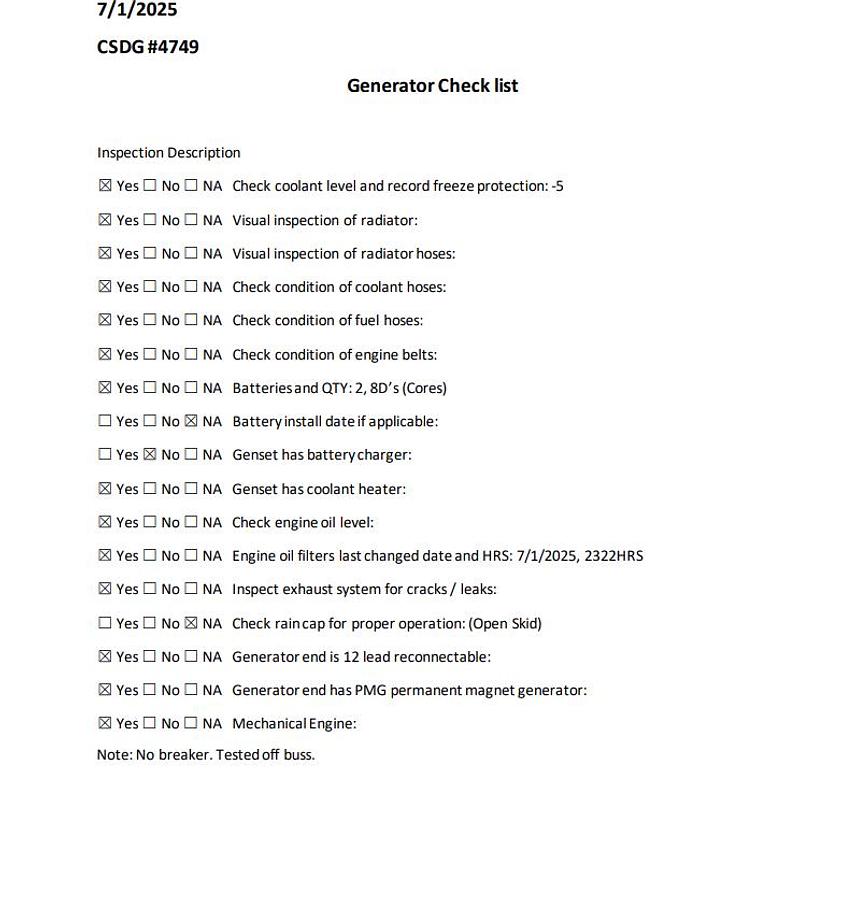 Used Cummins DFEC KTA19-G3 NR2 Diesel Generator, 2323 Hrs 450 kW