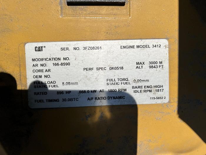 Used Used Caterpillar 3412 Diesel Generator, 735 Hrs, 600 KW