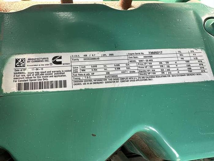Used Cummins 150 kW standby (135 kW prime) diesel generator set model DSGAC,