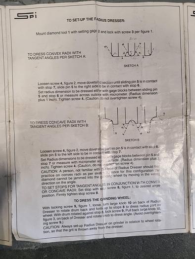 Used SPI Radius & Angle Dresser