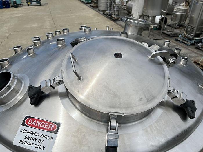 Used Tank, 740 Gallon, 316L Stainless Steel, Jacketed, Agitated, 10 PSI, T&C Stainless #L744629