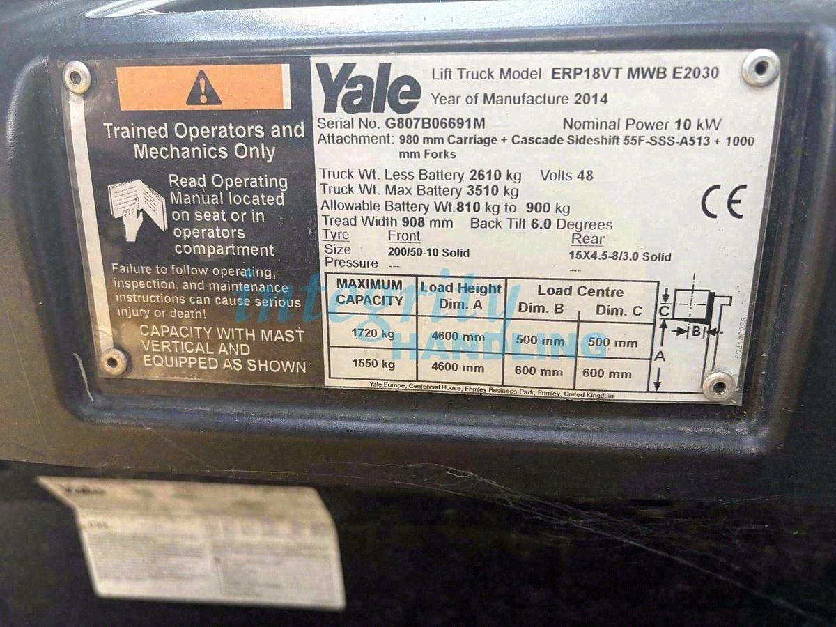 Used 2014 YALE ERP18VT