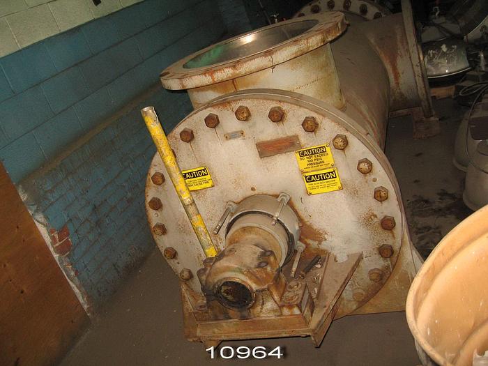 Used Impco 500 Single Shaft Mixer, 24" Inlet And Outlet, 92" Long Body, Side Discharge #10964