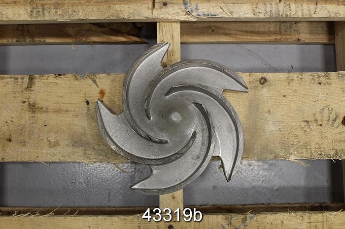 Used Goulds 3196 2x3x10 Stainless Steel 9.5" Diameter 5-Vane Impeller #43319