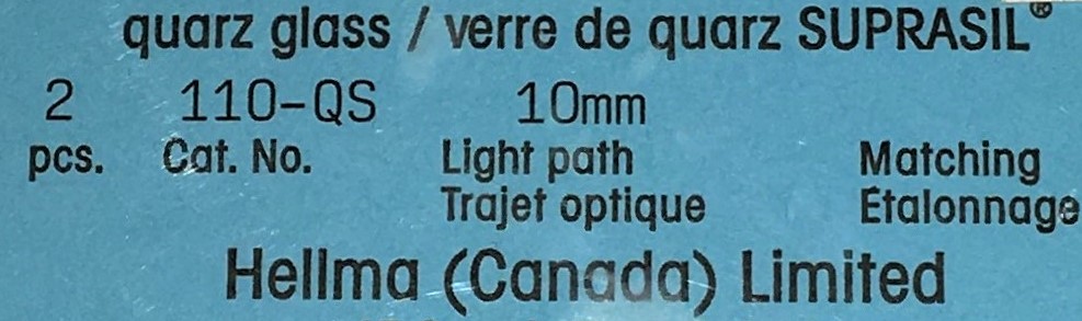 New Open Box Hellma 110-QS Quartz Macro Cell with Stopper - 10mm (Pack of 2)