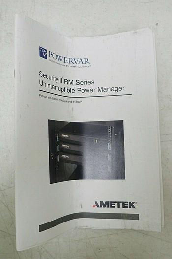 Used Ametek Powervar Security II UPM Rackmount