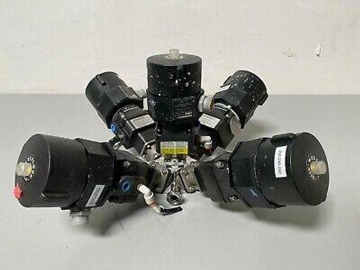 Used 5 ITT Pure-Flo A204 Stainless Steel Diaphragm Valves w/ Position Monitors