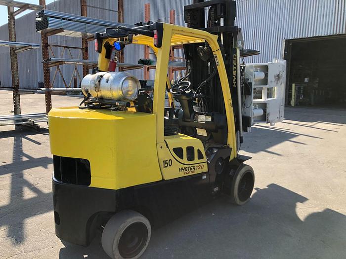 Used 12,000 POUND HYSTER ROLL CLAMP TRUCK MODEL S120FTPRS W/ 60" CLAMP MFG. 2013