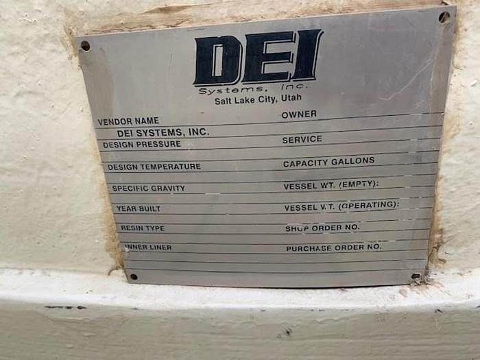 Used 2003 DEI Systems 12,300 Gallon Fiberglass Storage Tanks