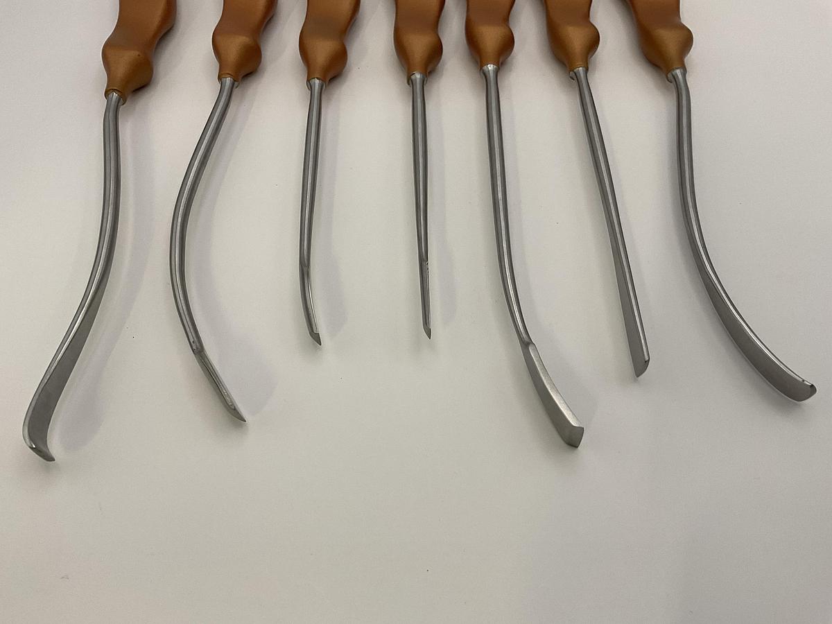 GB Medical Endoscopic Facelift & Forehead Dissector Set With Rose Gold Teflon Coated Ergo-Handle