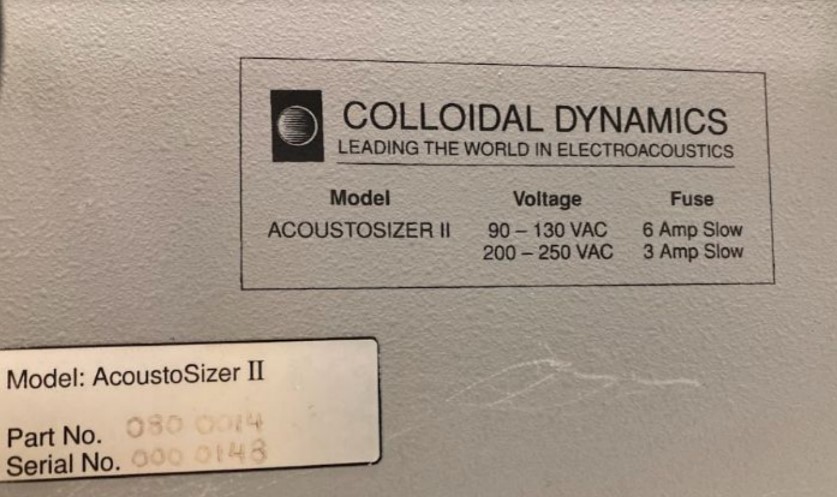 Used 2018 Colloidal Dynamics AcoustoSizer II