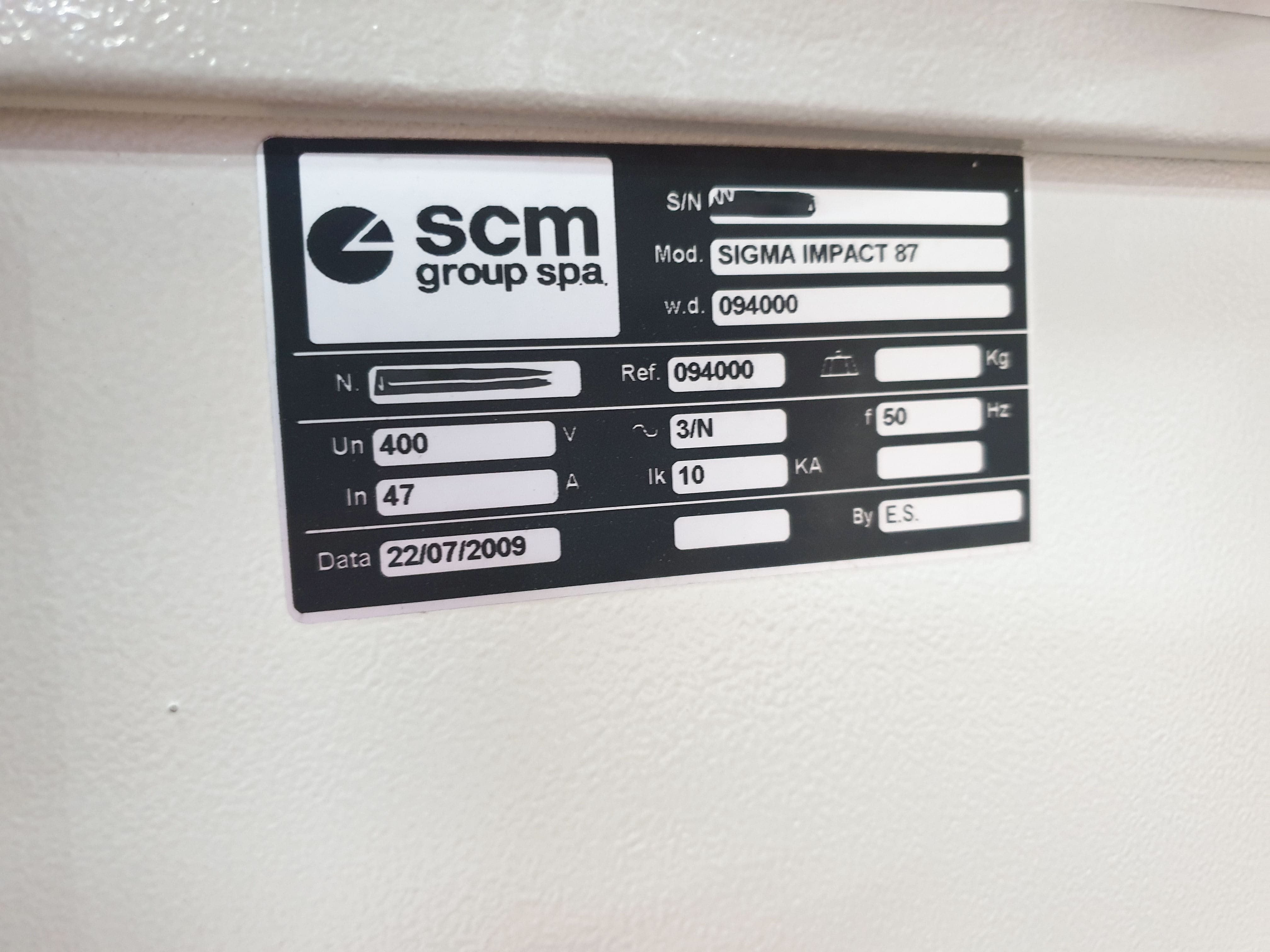 Used SCM Sigma Impact 87 - Panel Saw - 2009