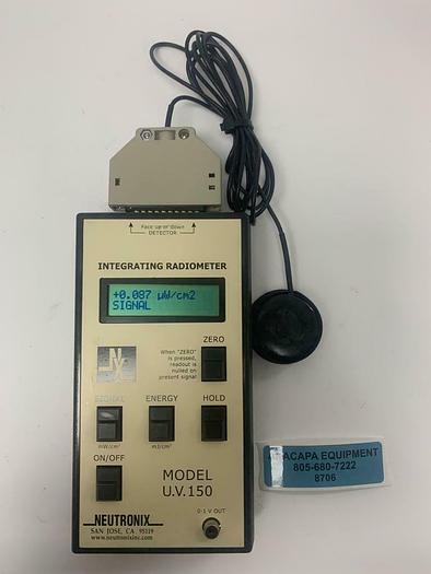 Used Neutronix Model U.V. 150 Integrating Radiometer With Detector (8706)W