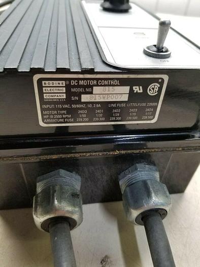 Used Bodine Electric Company 815 DC Drive