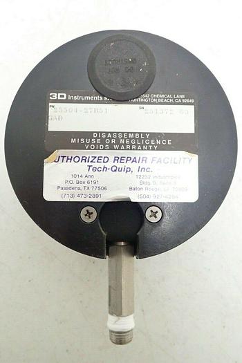 Used 3D Instruments 25504-27B51 0-500 PSI Pressure Gauge