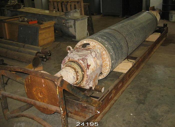 Used Downingtown  Suction Couch Roll, 23" X 97" Drilled Face, 101 7/8 Overall Face, Approximate 118-1/2" Bearing Centerlines, 8" Suction Box, 3/8" Holes. #24195