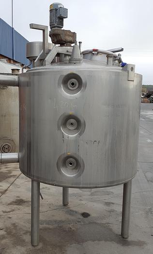 Usado Depósito de inox de 1000 L com misturador