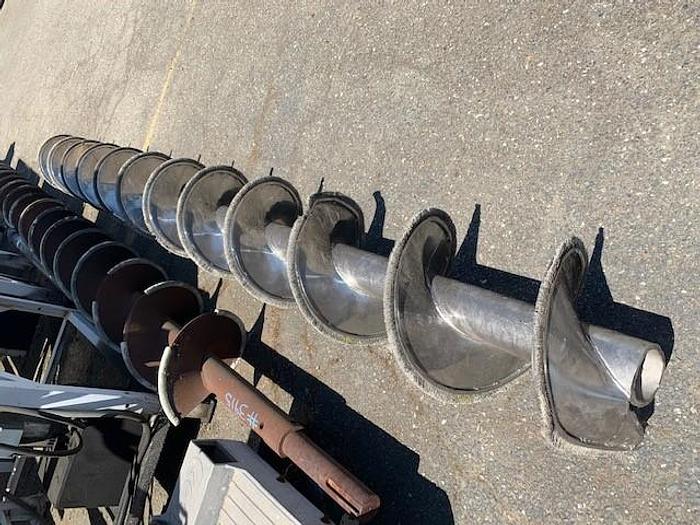 Used 15' Long x 15" Diameter Stainless Steel Auger Screw with Brushed Flights