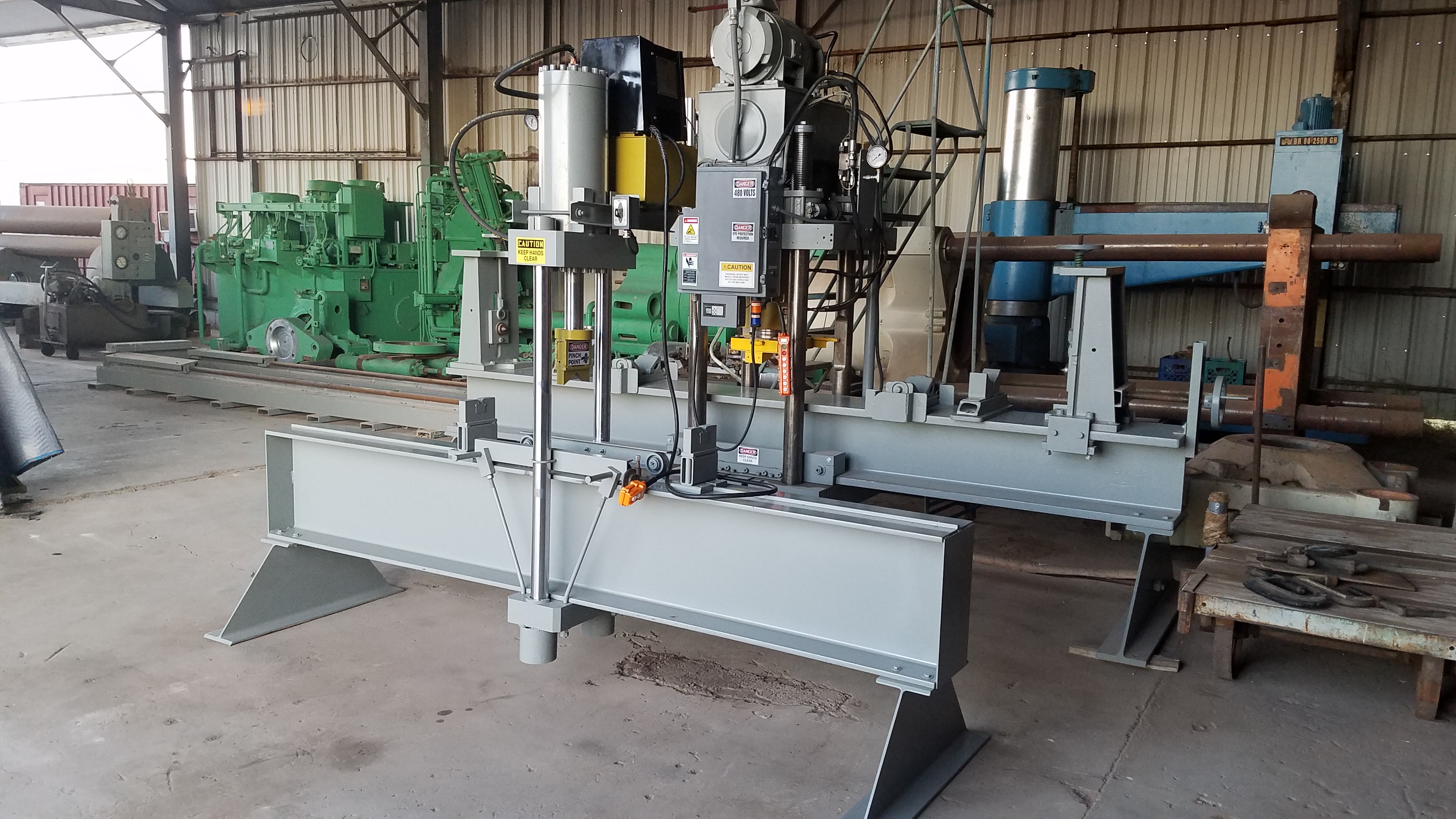 Used 80 Ton Rutil Hydraulic Straightening Press; 2 Axis Traveling Head; Dual Tie Rod Type
