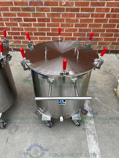 Used Ross  PVM 40 Stainless Steel Triple Shaft Mixer w/ Two 40 Gallon Tanks