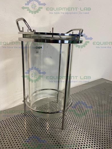 Used Allen Scientific Glass 15 Liter Glass Bioreactor Vessel w/ Headplate and Frame