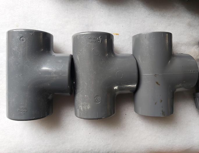 33 Stück Klebefittinge, PVC U, d63mm, s6.3, PN 16, DN50mm, GF, neu