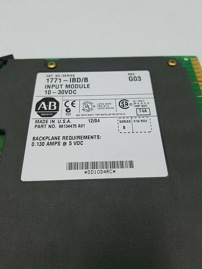 Used Allen Bradley 1771-IBD/B 10-30 VDC Input Module Rev. G03