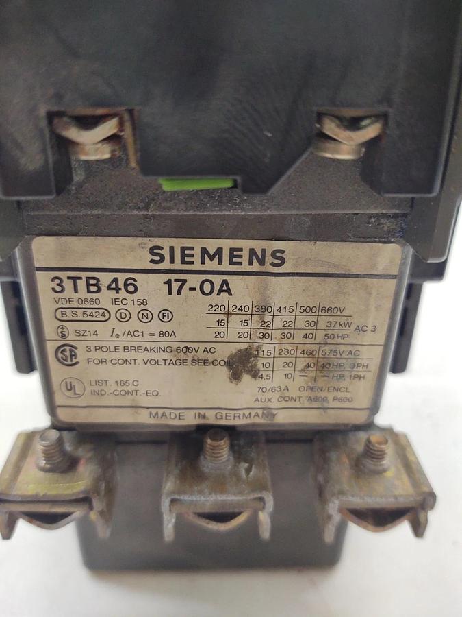 Used đŸ”¥Siemens 3TB46 17-0A Size 2 Starter with Overload, 110V Coil Motor Starter