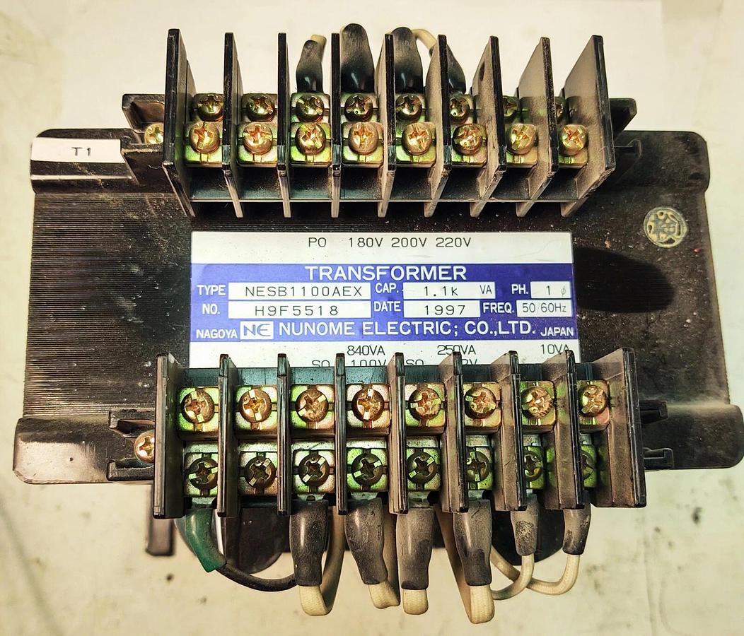 Used NAGOYA NUNOME 1 PHASE 1 PH TRANSFORMER NESB1100AEX 1.1kva H1B2051 100v 22v 10v