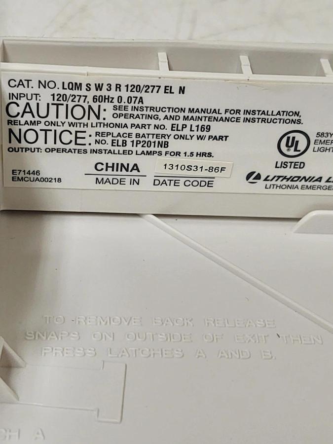 🔥LED EXIT Sign LITHONIA LIGHTING LQMSW3R120277 / LQMSW3R120277 NOS