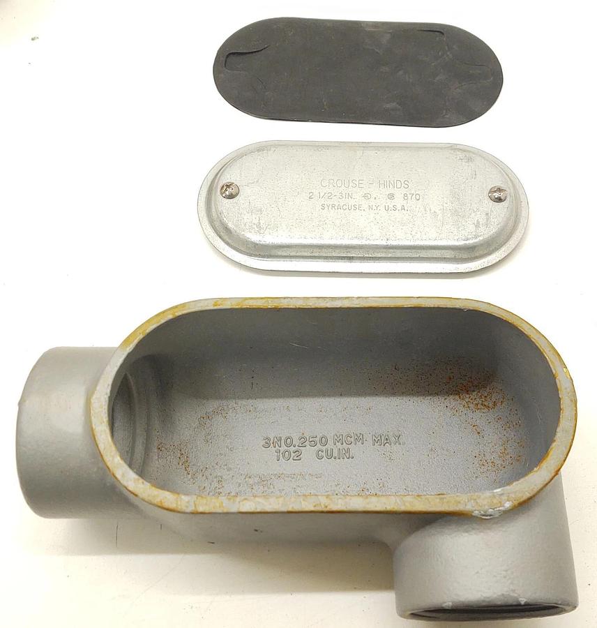 🔥 NEW APPLETON 2-1/2" LL77 90° FORM 7 IRON CONDUIT CROUSE 870 CAP & GASKET