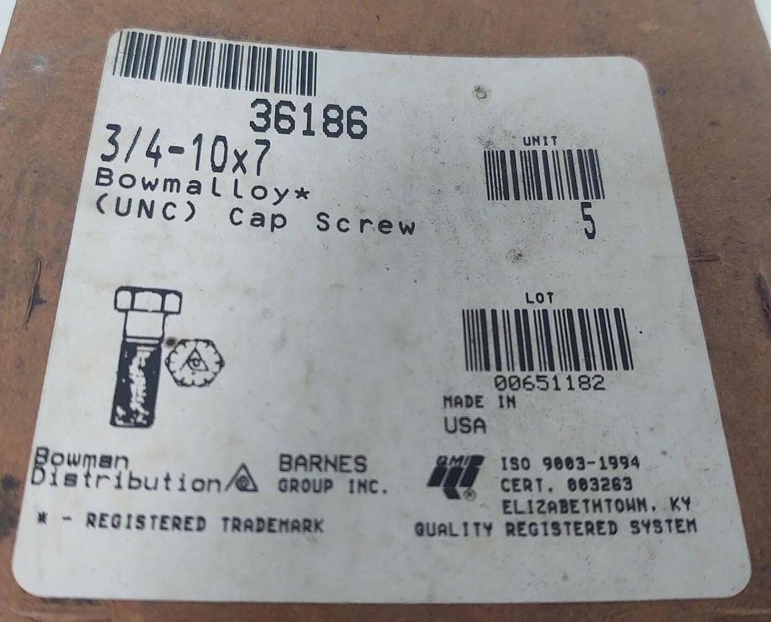 🔥 Bowmalloy 3/4-10x7" Long Hex Head Cap Screw Partially Threaded, Grade 9 Alloy