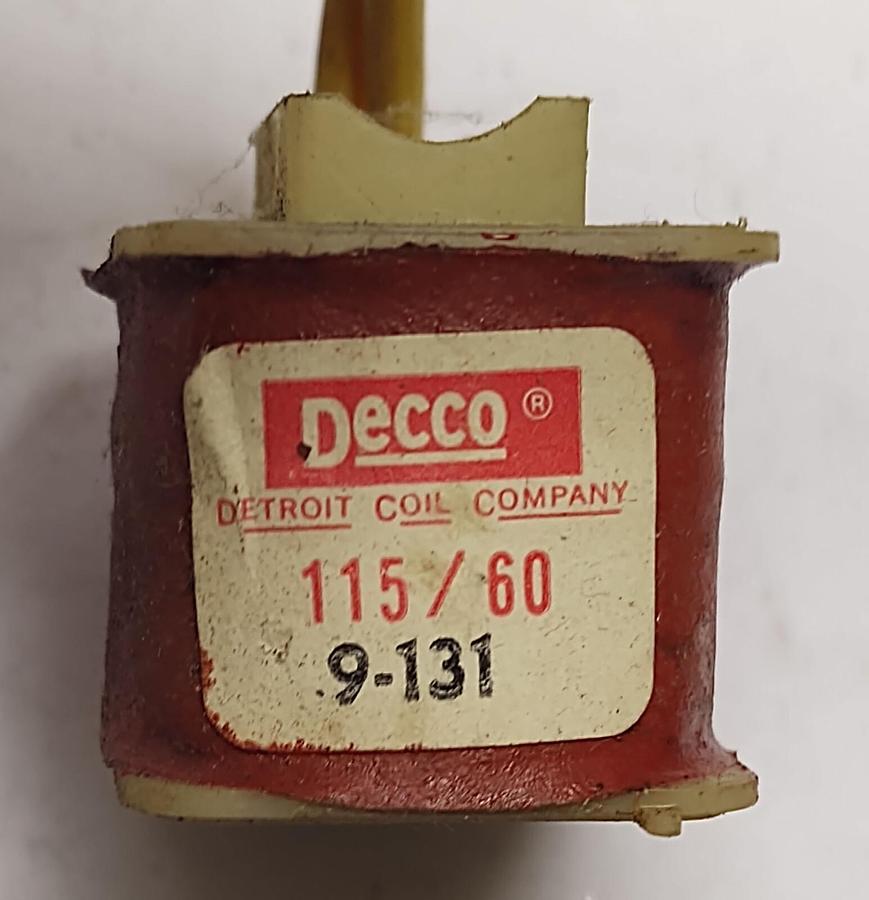 Used Decco 9-131 Hydraulic Solenoid Valve Coil 9131 115V Detroit Coil Co FREE SHIPPIN