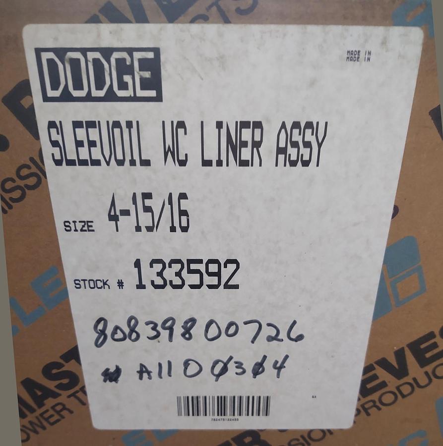 🔥(NEW) DODGE 133592 SLEEVOIL BEARING HOUSING 4-15/16" BORE