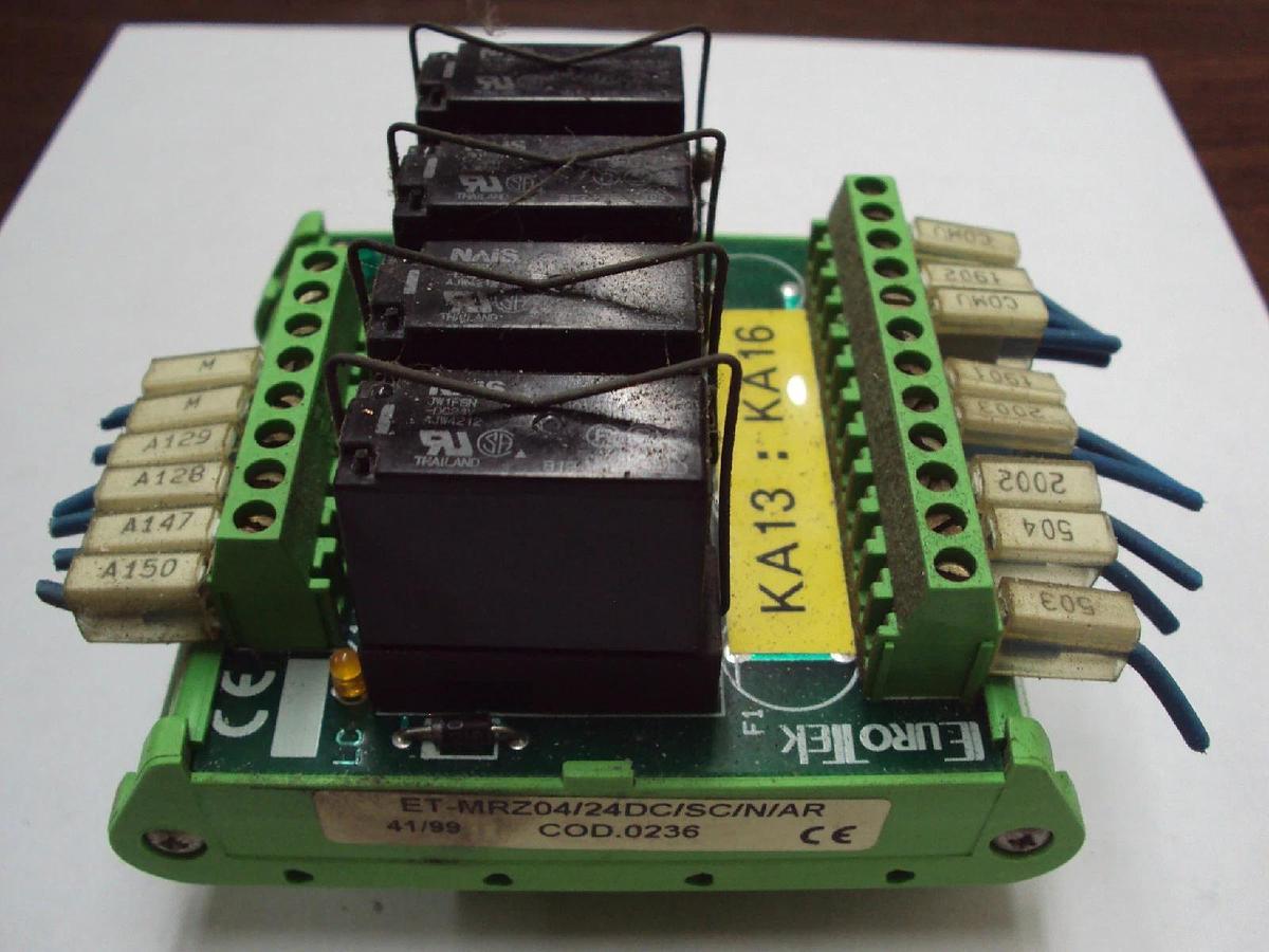 Used Eurotek 4 Channel Relay ET-MRZ04/24DC/SC/N/AR Breakout Board