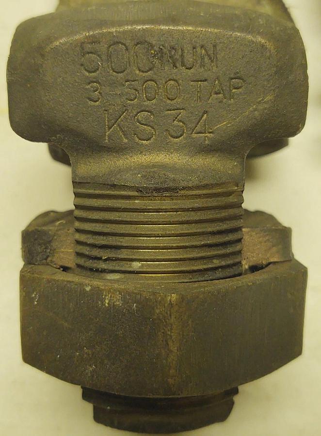 Used (Lot 4) Bronze 3/0- 500  SPLIT BOLT NUT WIRE ELECTRICAL CABLE CLAMP CONNECTORS