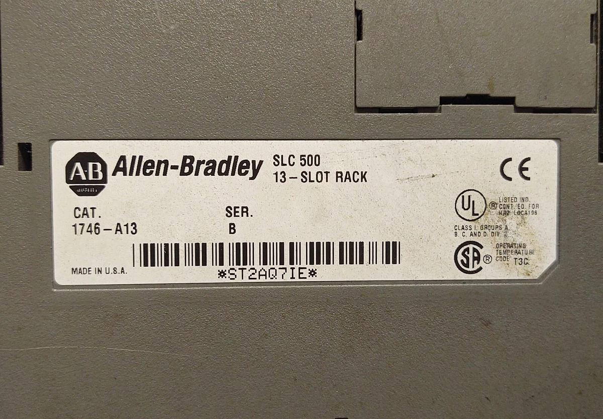 Used Allen-Bradley SLC 500 1746-A13 SER B 13 Slot Rack