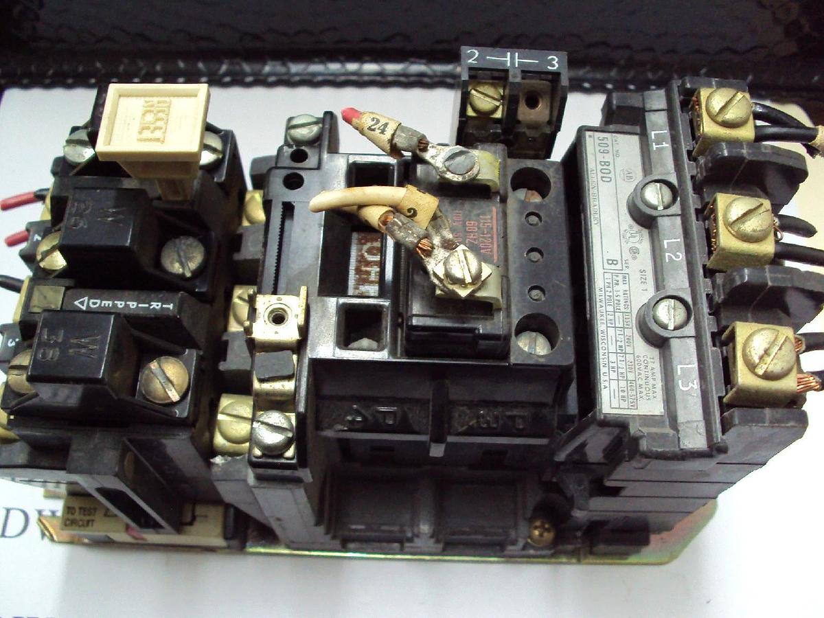 Used Allen Bradley AB Relay Contactor 509-B0D Ser B 115/120 Volt Coil 5O9BOD Size 1