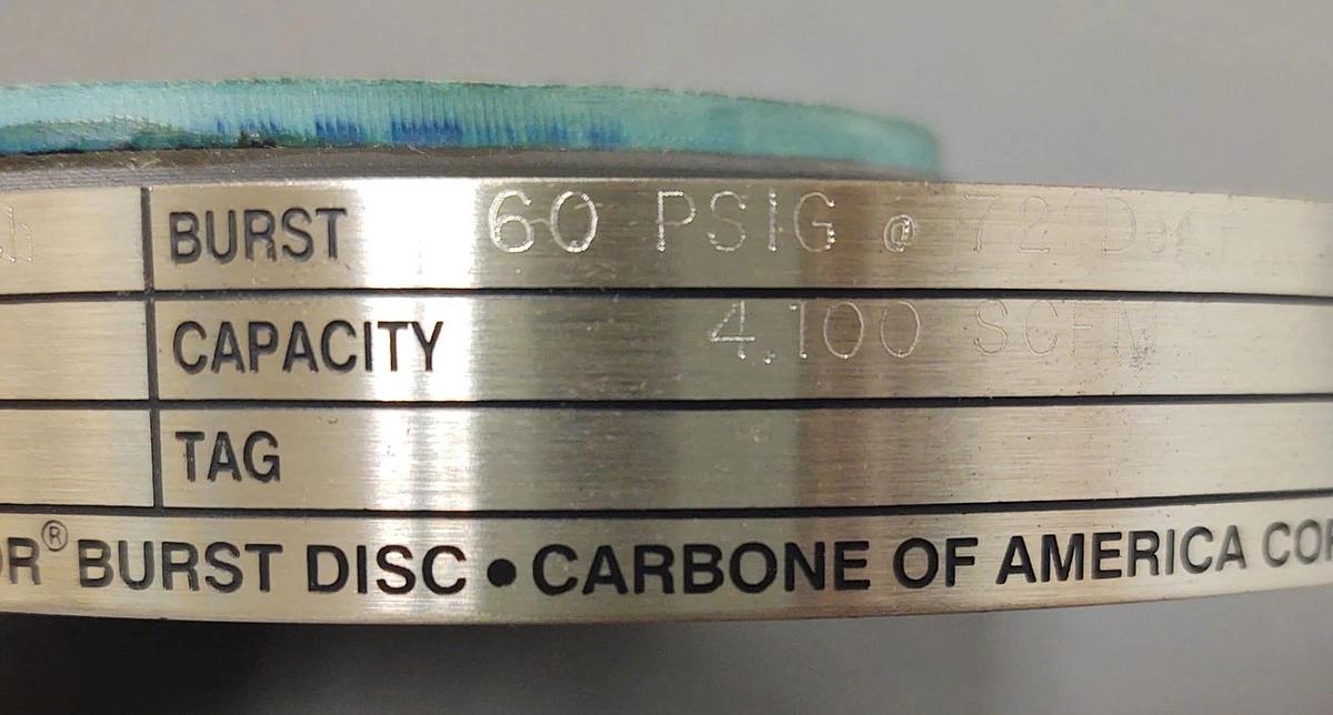 🔥Graphilor 1397978 Burst Disc 2" Series 3, 60 PSIG @ 72°F Graphite