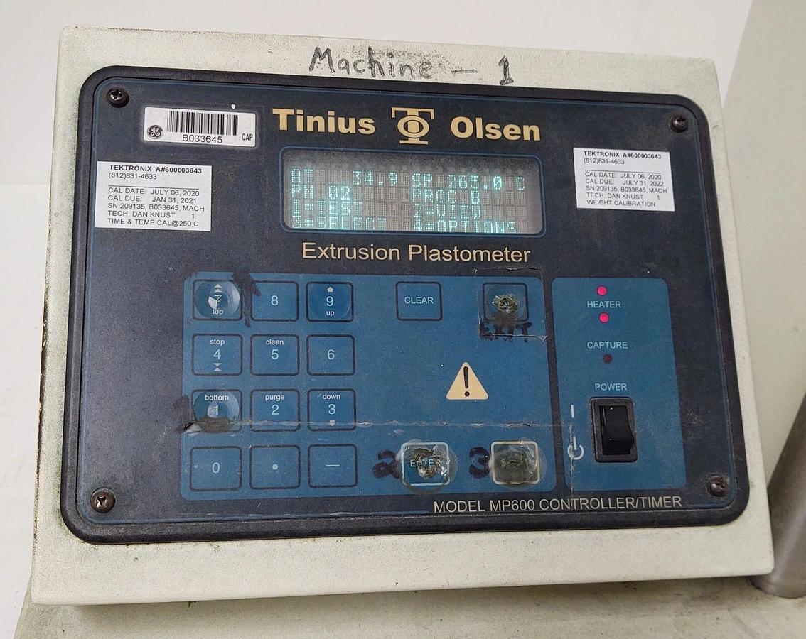 Used 🔥 WORKING Tinius Olsen Testing Machine MP600 Polymer Melt Indexer Plastometer